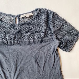 LOFT Tops - 3 FOR $15 LOFT Petite Gray/Blue Eyelet Top XSP LOFT Tops - 3 FOR $15 LOFT Petite Gray/Blue Eyelet Top XSP